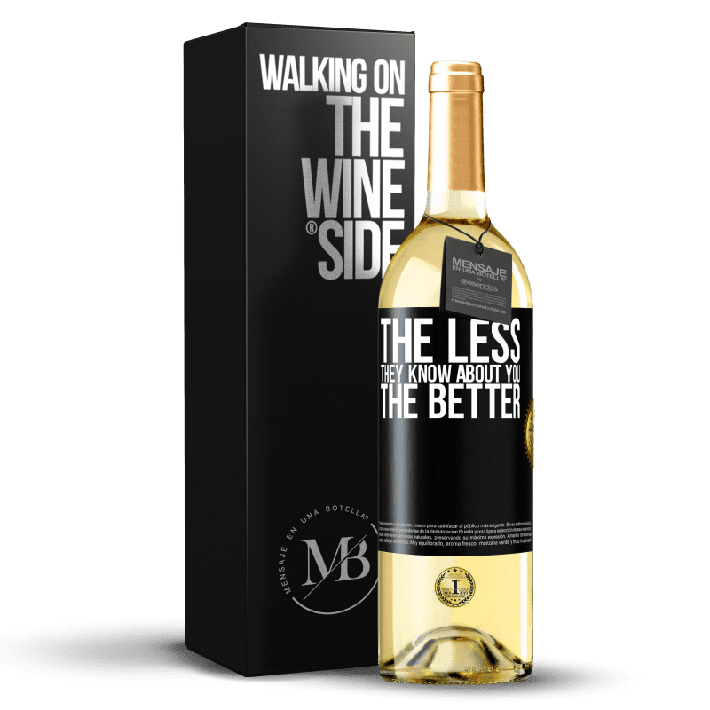 29,95 € 送料無料 | 白ワイン WHITEエディション 彼らがあなたについて知っているほど、良い ブラックラベル. カスタマイズ可能なラベル 若いワイン 収穫 2023 Verdejo