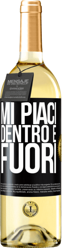 29,95 € Spedizione Gratuita | Vino bianco Edizione WHITE Mi piaci dentro e fuori Etichetta Nera. Etichetta personalizzabile Vino giovane Raccogliere 2025 Verdejo