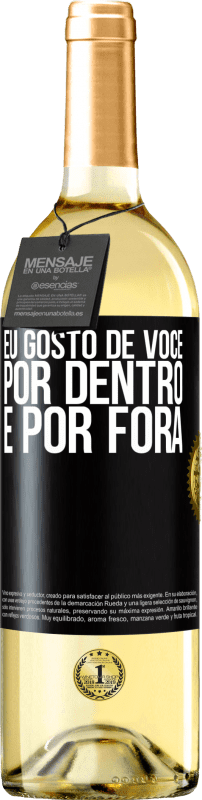 29,95 € | Vinho branco Edição WHITE Eu gosto de você por dentro e por fora Etiqueta Preta. Etiqueta personalizável Vinho jovem Colheita 2024 Verdejo