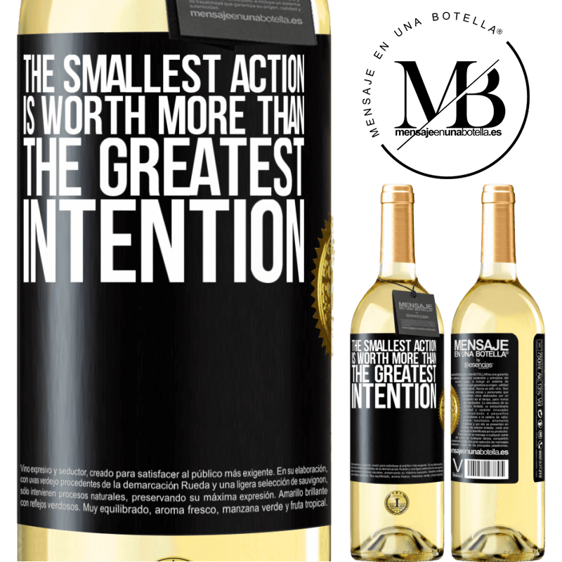 29,95 € Free Shipping | White Wine WHITE Edition The smallest action is worth more than the greatest intention Black Label. Customizable label Young wine Harvest 2023 Verdejo