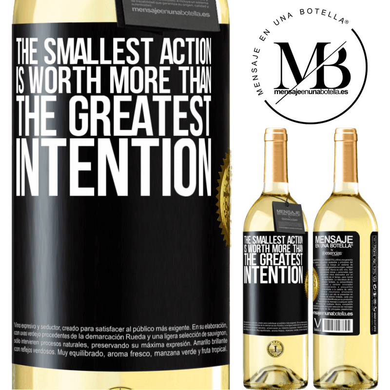 29,95 € Free Shipping | White Wine WHITE Edition The smallest action is worth more than the greatest intention Black Label. Customizable label Young wine Harvest 2025 Verdejo