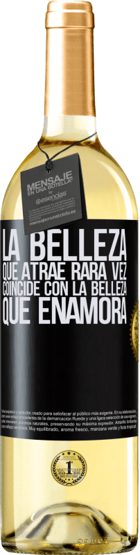 29,95 € | Vino Blanco Edición WHITE La belleza que atrae rara vez coincide con la belleza que enamora Etiqueta Negra. Etiqueta personalizable Vino joven Cosecha 2024 Verdejo