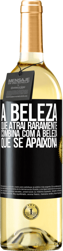 29,95 € | Vinho branco Edição WHITE A beleza que atrai raramente combina com a beleza que se apaixona Etiqueta Preta. Etiqueta personalizável Vinho jovem Colheita 2024 Verdejo