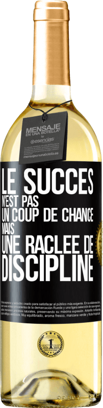 29,95 € | Vin blanc Édition WHITE Le succès n'est pas un coup de chance mais une raclée de discipline Étiquette Noire. Étiquette personnalisable Vin jeune Récolte 2024 Verdejo