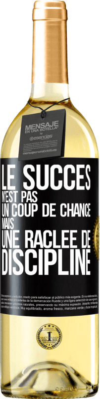 29,95 € | Vin blanc Édition WHITE Le succès n'est pas un coup de chance mais une raclée de discipline Étiquette Noire. Étiquette personnalisable Vin jeune Récolte 2025 Verdejo