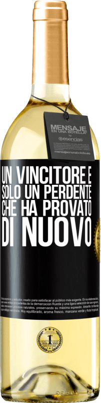 29,95 € | Vino bianco Edizione WHITE Un vincitore è solo un perdente che ha provato di nuovo Etichetta Nera. Etichetta personalizzabile Vino giovane Raccogliere 2024 Verdejo