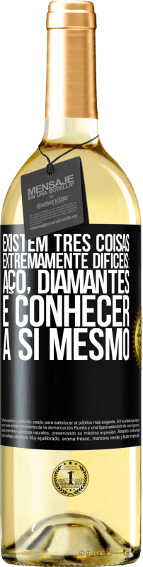 29,95 € | Vinho branco Edição WHITE Existem três coisas extremamente difíceis: aço, diamantes e conhecer a si mesmo Etiqueta Preta. Etiqueta personalizável Vinho jovem Colheita 2025 Verdejo