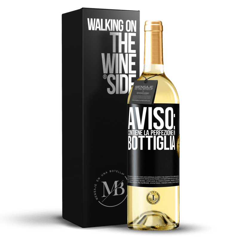29,95 € Spedizione Gratuita | Vino bianco Edizione WHITE Avviso: contiene la perfezione in bottiglia Etichetta Nera. Etichetta personalizzabile Vino giovane Raccogliere 2023 Verdejo
