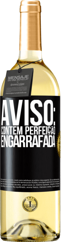 29,95 € Envio grátis | Vinho branco Edição WHITE Aviso: contém perfeição engarrafada Etiqueta Preta. Etiqueta personalizável Vinho jovem Colheita 2023 Verdejo