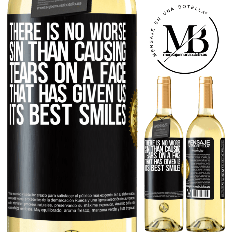 29,95 € Free Shipping | White Wine WHITE Edition There is no worse sin than causing tears on a face that has given us its best smiles Black Label. Customizable label Young wine Harvest 2022 Verdejo