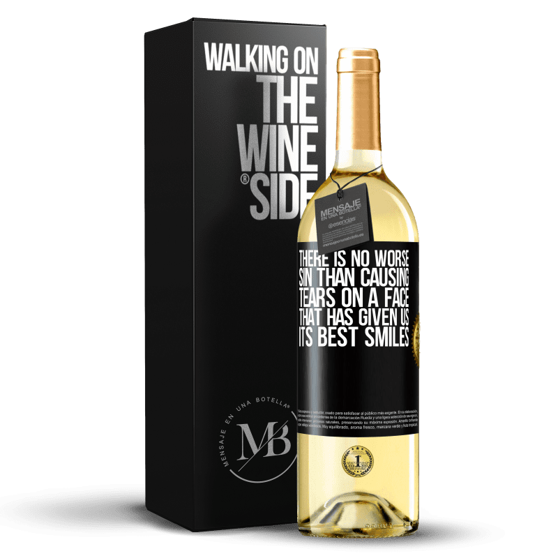 29,95 € Free Shipping | White Wine WHITE Edition There is no worse sin than causing tears on a face that has given us its best smiles Black Label. Customizable label Young wine Harvest 2023 Verdejo