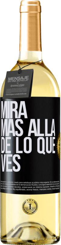 29,95 € Envío gratis | Vino Blanco Edición WHITE Mira más allá de lo que ves Etiqueta Negra. Etiqueta personalizable Vino joven Cosecha 2025 Verdejo