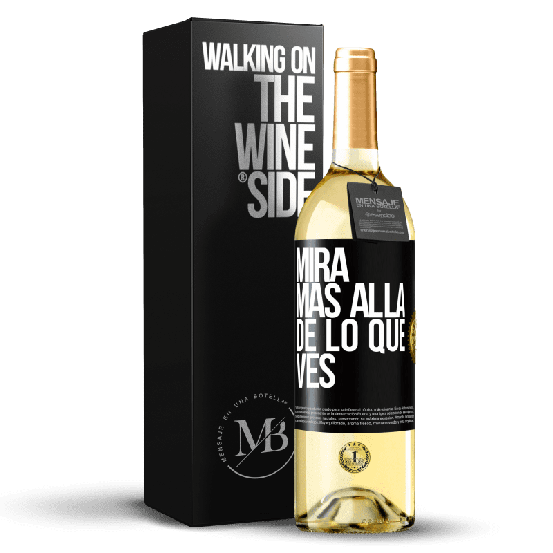 29,95 € Envío gratis | Vino Blanco Edición WHITE Mira más allá de lo que ves Etiqueta Negra. Etiqueta personalizable Vino joven Cosecha 2025 Verdejo