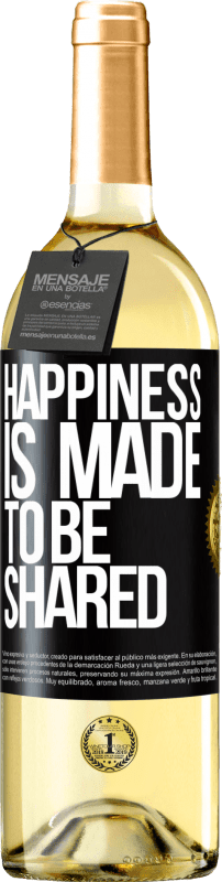 29,95 € | White Wine WHITE Edition Happiness is made to be shared Black Label. Customizable label Young wine Harvest 2023 Verdejo
