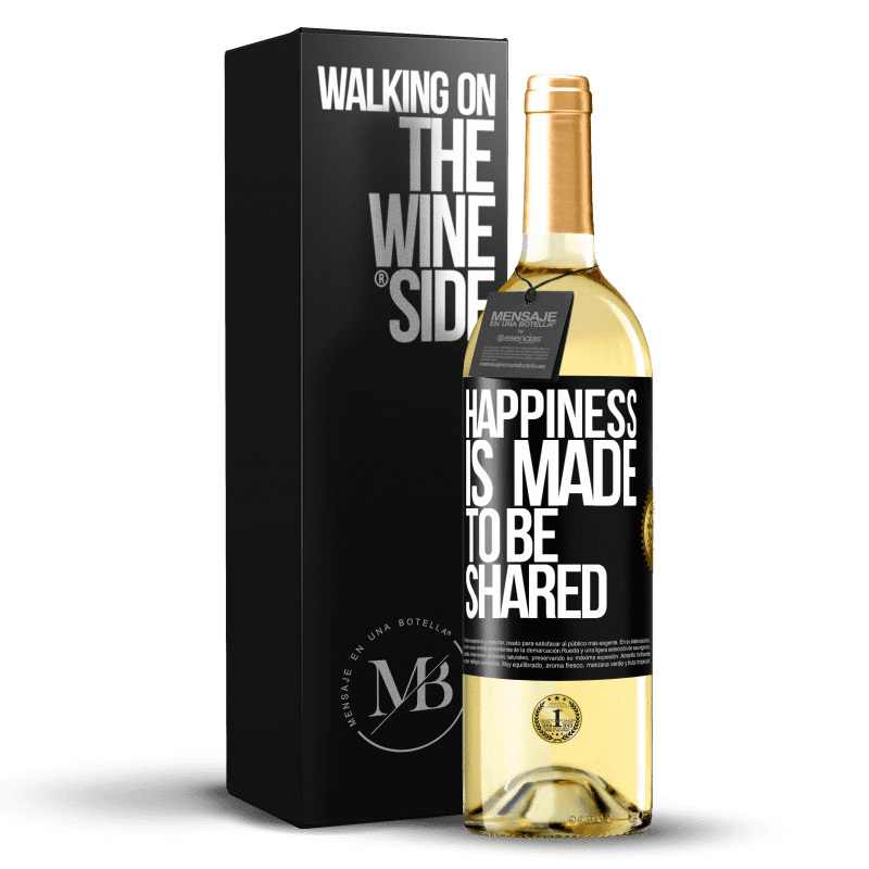 29,95 € Free Shipping | White Wine WHITE Edition Happiness is made to be shared Black Label. Customizable label Young wine Harvest 2023 Verdejo