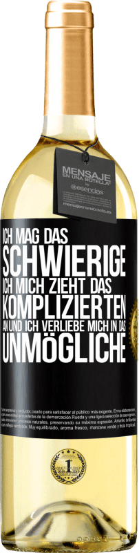 29,95 € | Weißwein WHITE Ausgabe Ich mag das Schwierige, ich mich zieht das Komplizierten an und ich verliebe mich in das Unmögliche Schwarzes Etikett. Anpassbares Etikett Junger Wein Ernte 2024 Verdejo