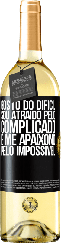 29,95 € | Vinho branco Edição WHITE Gosto do difícil, sou atraído pelo complicado, e me apaixono pelo impossível Etiqueta Preta. Etiqueta personalizável Vinho jovem Colheita 2024 Verdejo