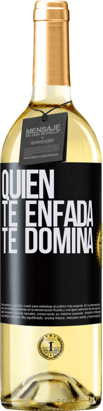 29,95 € | Vino Blanco Edición WHITE Quien te enfada te domina Etiqueta Negra. Etiqueta personalizable Vino joven Cosecha 2023 Verdejo