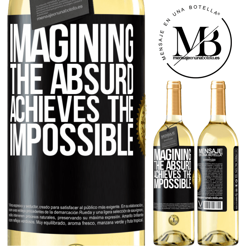 29,95 € Free Shipping | White Wine WHITE Edition Imagining the absurd achieves the impossible Black Label. Customizable label Young wine Harvest 2022 Verdejo
