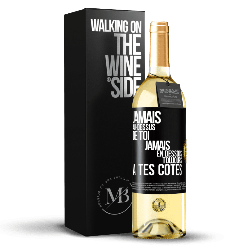 29,95 € Envoi gratuit | Vin blanc Édition WHITE Jamais au-dessus de toi, jamais en dessous. Toujours à tes côtés Étiquette Noire. Étiquette personnalisable Vin jeune Récolte 2024 Verdejo