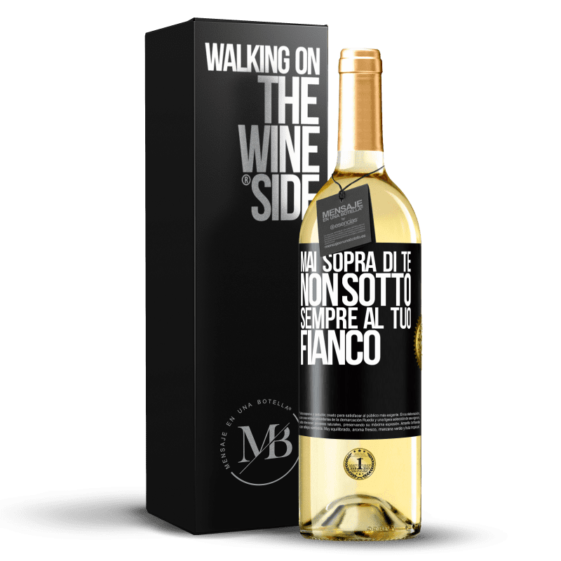 29,95 € Spedizione Gratuita | Vino bianco Edizione WHITE Mai sopra di te, non sotto. Sempre al tuo fianco Etichetta Nera. Etichetta personalizzabile Vino giovane Raccogliere 2024 Verdejo