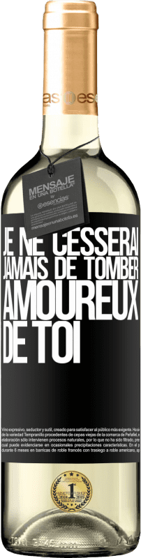 29,95 € | Vin blanc Édition WHITE Je ne cesserai jamais de tomber amoureux de toi Étiquette Noire. Étiquette personnalisable Vin jeune Récolte 2024 Verdejo