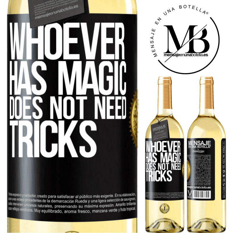 29,95 € Free Shipping | White Wine WHITE Edition Whoever has magic does not need tricks Black Label. Customizable label Young wine Harvest 2023 Verdejo