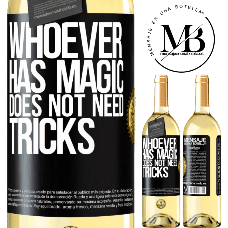 29,95 € Free Shipping | White Wine WHITE Edition Whoever has magic does not need tricks Black Label. Customizable label Young wine Harvest 2025 Verdejo