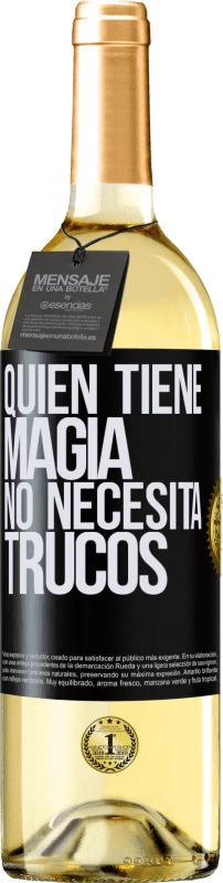 29,95 € | Vino Blanco Edición WHITE Quien tiene magia no necesita trucos Etiqueta Negra. Etiqueta personalizable Vino joven Cosecha 2024 Verdejo