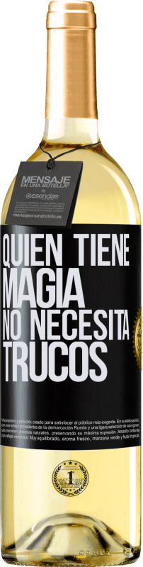 29,95 € Envío gratis | Vino Blanco Edición WHITE Quien tiene magia no necesita trucos Etiqueta Negra. Etiqueta personalizable Vino joven Cosecha 2025 Verdejo