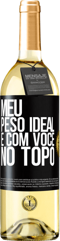 29,95 € | Vinho branco Edição WHITE Meu peso ideal é com você no topo Etiqueta Preta. Etiqueta personalizável Vinho jovem Colheita 2024 Verdejo