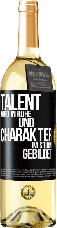 29,95 € | Weißwein WHITE Ausgabe Talent wird in Ruhe und Charakter im Sturm gebildet Schwarzes Etikett. Anpassbares Etikett Junger Wein Ernte 2023 Verdejo