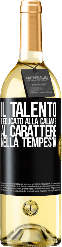 29,95 € Spedizione Gratuita | Vino bianco Edizione WHITE Il talento è educato alla calma e al carattere nella tempesta Etichetta Nera. Etichetta personalizzabile Vino giovane Raccogliere 2025 Verdejo