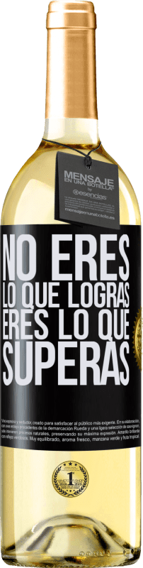 29,95 € | Vino Blanco Edición WHITE No eres lo que logras. Eres lo que superas Etiqueta Negra. Etiqueta personalizable Vino joven Cosecha 2025 Verdejo