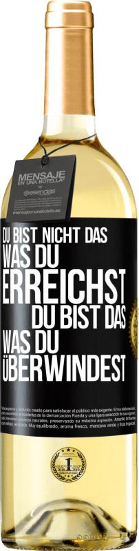 29,95 € | Weißwein WHITE Ausgabe Du bist nicht das, was du erreichst, du bist das, was du überwindest Schwarzes Etikett. Anpassbares Etikett Junger Wein Ernte 2024 Verdejo