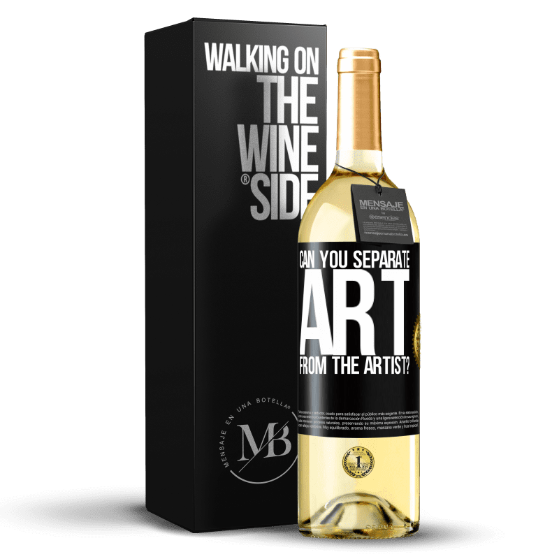 29,95 € Бесплатная доставка | Белое вино Издание WHITE можете ли вы отделить искусство от художника? Черная метка. Настраиваемая этикетка Молодое вино Урожай 2023 Verdejo