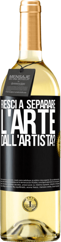 Spedizione Gratuita | Vino bianco Edizione WHITE riesci a separare l'arte dall'artista? Etichetta Nera. Etichetta personalizzabile Vino giovane Raccogliere 2023 Verdejo