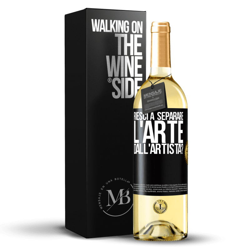 29,95 € Spedizione Gratuita | Vino bianco Edizione WHITE riesci a separare l'arte dall'artista? Etichetta Nera. Etichetta personalizzabile Vino giovane Raccogliere 2025 Verdejo
