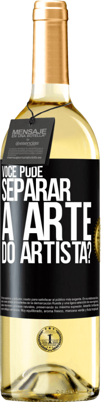 29,95 € | Vinho branco Edição WHITE você pode separar a arte do artista? Etiqueta Preta. Etiqueta personalizável Vinho jovem Colheita 2024 Verdejo