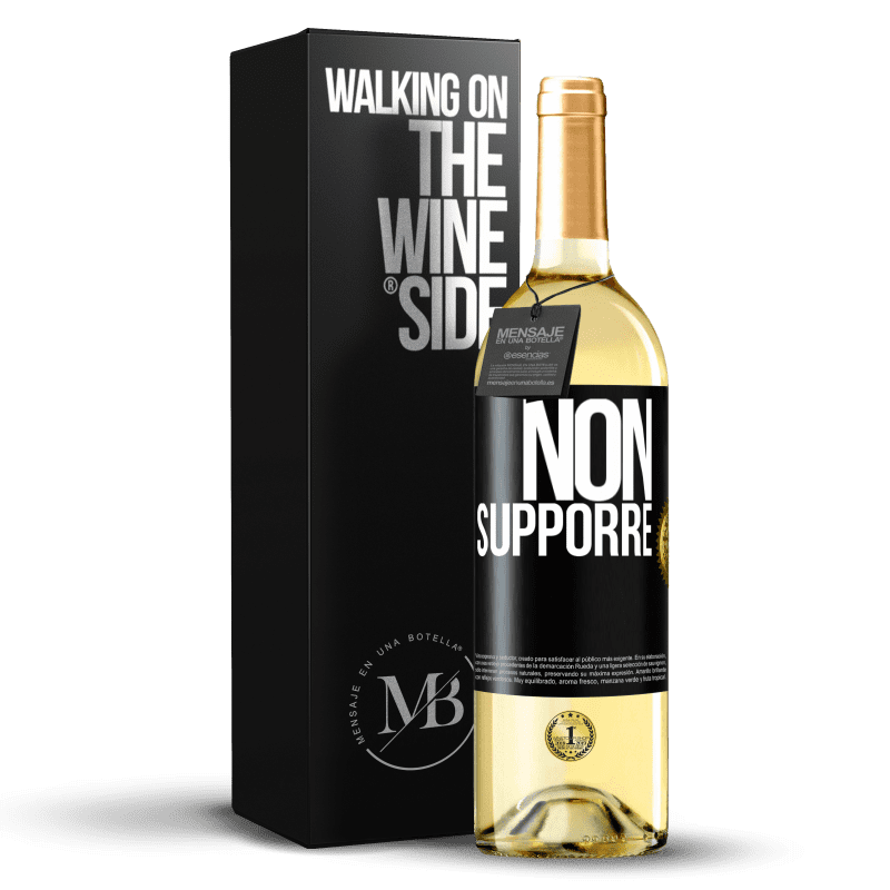 29,95 € Spedizione Gratuita | Vino bianco Edizione WHITE Non supporre Etichetta Nera. Etichetta personalizzabile Vino giovane Raccogliere 2024 Verdejo