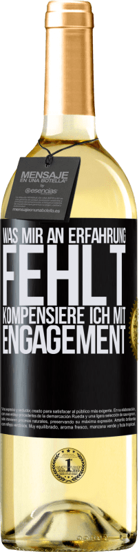 29,95 € Kostenloser Versand | Weißwein WHITE Ausgabe Was mir an Erfahrung fehlt, kompensiere ich mit Engagement Schwarzes Etikett. Anpassbares Etikett Junger Wein Ernte 2025 Verdejo