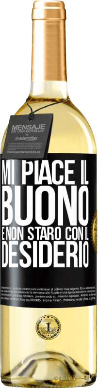 29,95 € | Vino bianco Edizione WHITE Mi piace il buono e non starò con il desiderio Etichetta Nera. Etichetta personalizzabile Vino giovane Raccogliere 2024 Verdejo