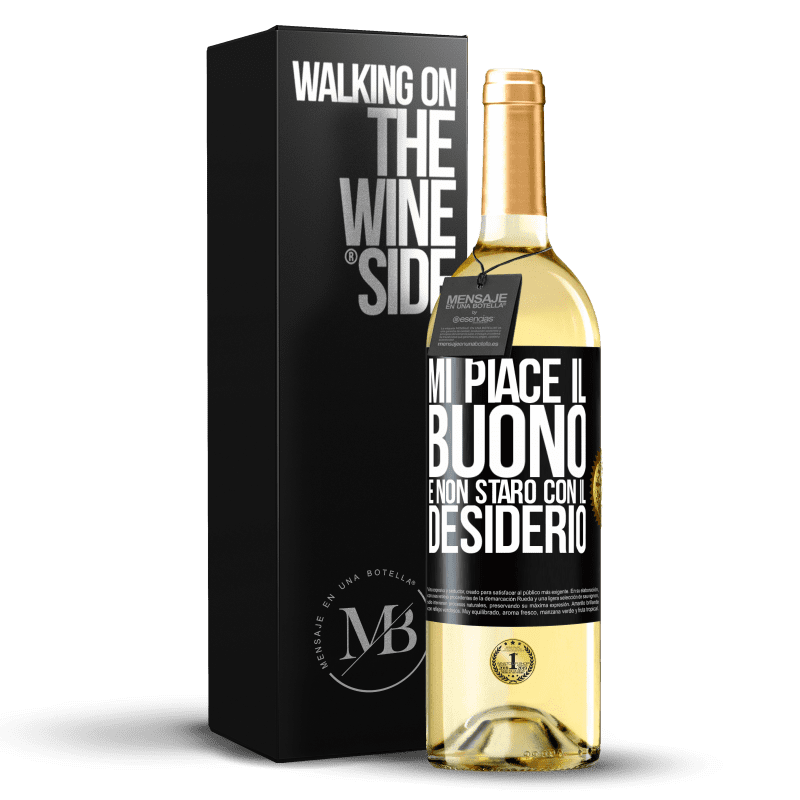 29,95 € Spedizione Gratuita | Vino bianco Edizione WHITE Mi piace il buono e non starò con il desiderio Etichetta Nera. Etichetta personalizzabile Vino giovane Raccogliere 2025 Verdejo