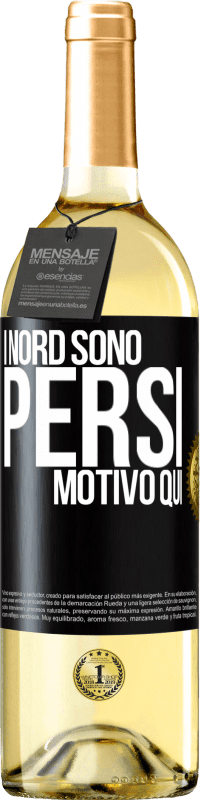 29,95 € | Vino bianco Edizione WHITE I nord sono persi. Motivo qui Etichetta Nera. Etichetta personalizzabile Vino giovane Raccogliere 2024 Verdejo