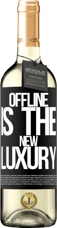 29,95 € Envoi gratuit | Vin blanc Édition WHITE Offline is the new luxury Étiquette Noire. Étiquette personnalisable Vin jeune Récolte 2022 Verdejo