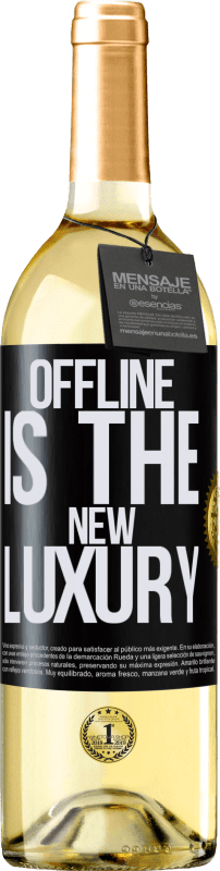 29,95 € Kostenloser Versand | Weißwein WHITE Ausgabe Offline is the new luxury Schwarzes Etikett. Anpassbares Etikett Junger Wein Ernte 2023 Verdejo