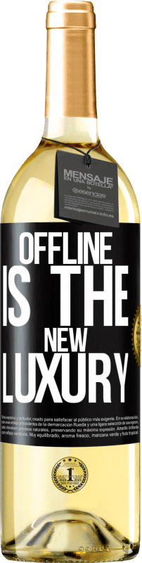 29,95 € Envio grátis | Vinho branco Edição WHITE Offline is the new luxury Etiqueta Preta. Etiqueta personalizável Vinho jovem Colheita 2023 Verdejo