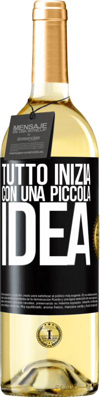 29,95 € Spedizione Gratuita | Vino bianco Edizione WHITE Tutto inizia con una piccola idea Etichetta Nera. Etichetta personalizzabile Vino giovane Raccogliere 2024 Verdejo