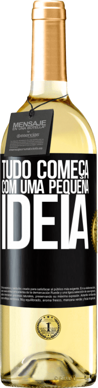 29,95 € | Vinho branco Edição WHITE Tudo começa com uma pequena ideia Etiqueta Preta. Etiqueta personalizável Vinho jovem Colheita 2025 Verdejo