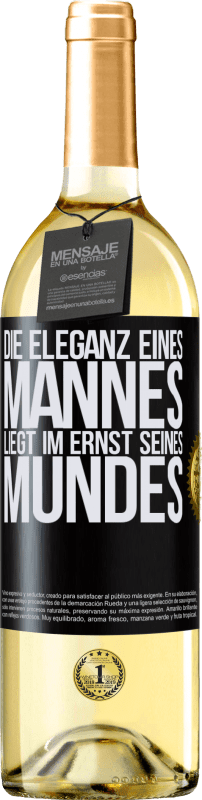 29,95 € | Weißwein WHITE Ausgabe Die Eleganz eines Mannes liegt im Ernst seines Mundes Schwarzes Etikett. Anpassbares Etikett Junger Wein Ernte 2023 Verdejo